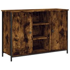 Buffet chêne fumé 100x35x70 cm bois d'ingénierie