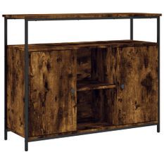 Buffet chêne fumé 100x35x80 cm bois d'ingénierie