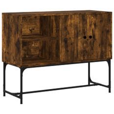 Buffet chêne fumé 100x40x79,5 cm bois d'ingénierie