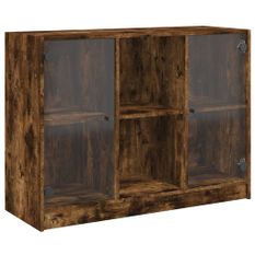 Buffet chêne fumé 102x37x75,5 cm bois d'ingénierie