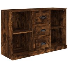 Buffet chêne fumé 104,5x35,5x67,5 cm bois d'ingénierie