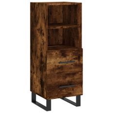 Buffet Chêne fumé 34,5x34x90 cm Bois d'ingénierie