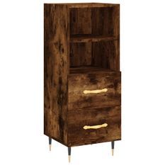 Buffet Chêne fumé 34,5x34x90 cm Bois d'ingénierie