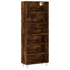 Buffet chêne fumé 69,5x32,5x180 cm bois d'ingénierie