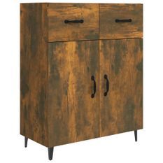 Buffet Chêne fumé 69,5x34x90 cm Bois d'ingénierie