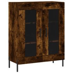 Buffet chêne fumé 69,5x34x90 cm bois d'ingénierie