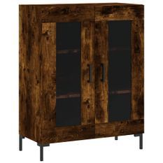 Buffet chêne fumé 69,5x34x90 cm bois d'ingénierie