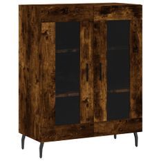 Buffet chêne fumé 69,5x34x90 cm bois d'ingénierie