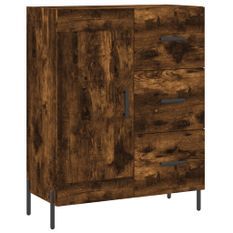 Buffet chêne fumé 69,5x34x90 cm bois d'ingénierie