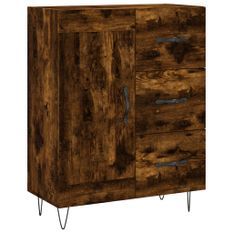 Buffet chêne fumé 69,5x34x90 cm bois d'ingénierie