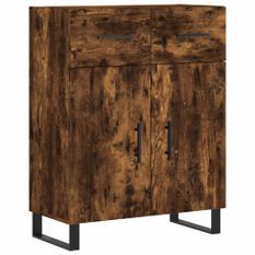 Buffet chêne fumé 69,5x34x90 cm bois d'ingénierie