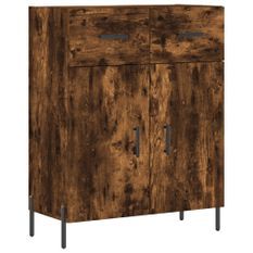 Buffet chêne fumé 69,5x34x90 cm bois d'ingénierie