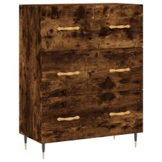 Buffet chêne fumé 69,5x34x90 cm bois d'ingénierie