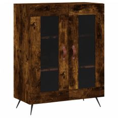 Buffet chêne fumé 69,5x34x90 cm bois d'ingénierie