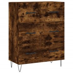 Buffet chêne fumé 69,5x34x90 cm bois d'ingénierie