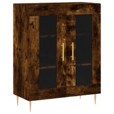 Buffet chêne fumé 69,5x34x90 cm bois d'ingénierie