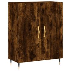 Buffet chêne fumé 69,5x34x90 cm bois d'ingénierie