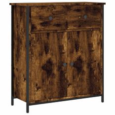 Buffet chêne fumé 70x30x80 cm bois d'ingénierie