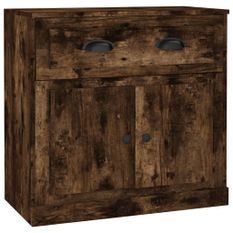 Buffet chêne fumé 70x35,5x67,5 cm bois d'ingénierie