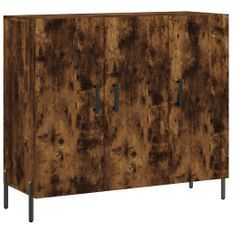 Buffet chêne fumé 90x34x80 cm bois d'ingénierie