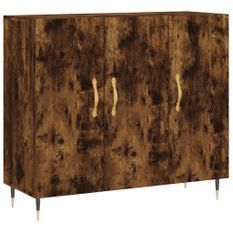 Buffet chêne fumé 90x34x80 cm bois d'ingénierie