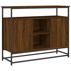 Buffet chêne marron 100x35x80 cm bois d'ingénierie