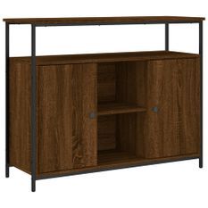 Buffet chêne marron 100x35x80 cm bois d'ingénierie