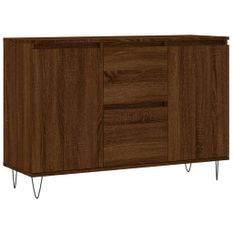 Buffet chêne marron 104x35x70 cm bois d'ingénierie