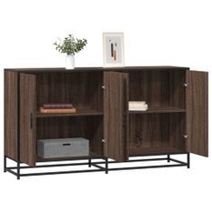 Buffet chêne marron 134x35x76 cm bois d'ingénierie