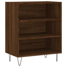 Buffet chêne marron 57x35x70 cm bois d'ingénierie