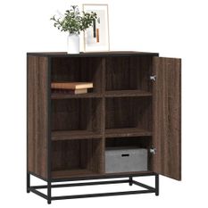 Buffet chêne marron 62x35x76 cm bois d'ingénierie