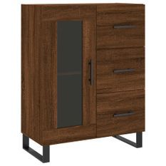 Buffet chêne marron 69,5x34x90 cm bois d'ingénierie