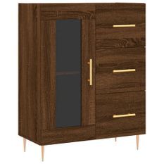 Buffet chêne marron 69,5x34x90 cm bois d'ingénierie