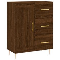 Buffet chêne marron 69,5x34x90 cm bois d'ingénierie