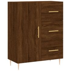 Buffet chêne marron 69,5x34x90 cm bois d'ingénierie