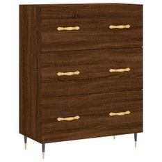 Buffet chêne marron 69,5x34x90 cm bois d'ingénierie