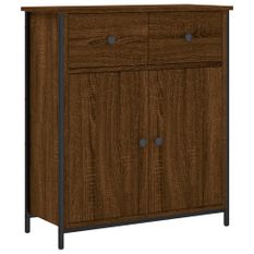 Buffet chêne marron 70x30x80 cm bois d'ingénierie