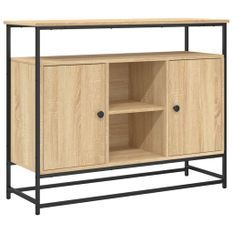 Buffet chêne sonoma 100x35x80 cm bois d'ingénierie