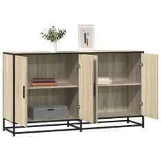 Buffet chêne sonoma 134x35x76 cm bois d'ingénierie
