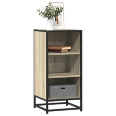 Buffet chêne sonoma 35,5x35x76 cm bois d'ingénierie et métal