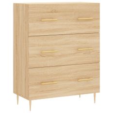 Buffet chêne sonoma 69,5x34x90 cm bois d'ingénierie