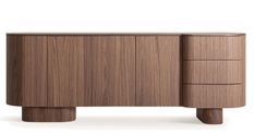 Buffet contemporain KEXBY – Noyer & lignes architecturales