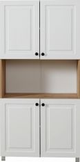 Buffet de cuisine frêne blanc et bois naturel Valdis 80 cm
