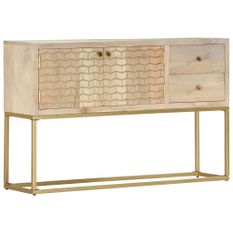 Buffet Doré 120 x 30 x 75 cm Bois de manguier massif