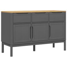 Buffet FLORO gris 114x43x74 cm bois massif de pin