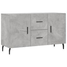 Buffet gris béton 100x36x60 cm bois d'ingénierie