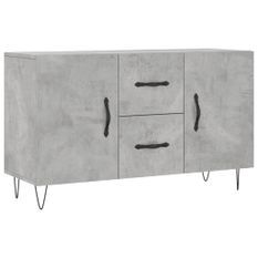 Buffet gris béton 100x36x60 cm bois d'ingénierie