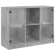 Buffet gris béton 102x37x75,5 cm bois d'ingénierie