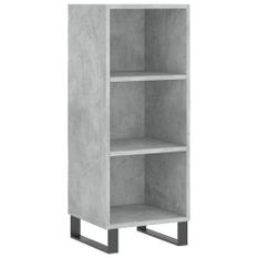 Buffet gris béton 34,5x32,5x90 cm bois d'ingénierie