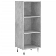 Buffet gris béton 34,5x32,5x90 cm bois d'ingénierie